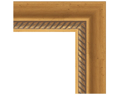 Купить Зеркало Evoform Exclusive-G 123х53 BY 4045 с гравировкой в багетной раме - Состаренное золото с плетением 70 мм в магазине сантехники Santeh-Crystal.ru
