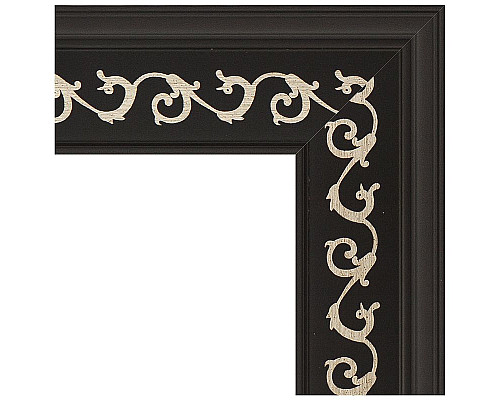 Заказать Зеркало Evoform Exclusive-G 124х55 BY 4053 с гравировкой в багетной раме - Черный ардеко 81 мм в магазине сантехники Santeh-Crystal.ru