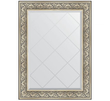 Зеркало Evoform Exclusive-G 107х80 BY 4209 с гравировкой в багетной раме - Барокко серебро 106 мм