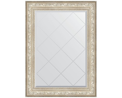 Приобрести Зеркало Evoform Exclusive-G 108х80 BY 4211 с гравировкой в багетной раме - Виньетка серебро 109 мм в магазине сантехники Santeh-Crystal.ru