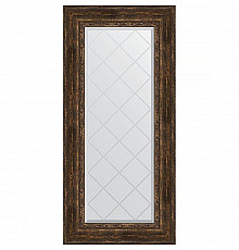 Зеркало Evoform Exclusive-G 132х62 BY 4086 с гравировкой в багетной раме - Состаренное дерево с орнаментом 120 мм