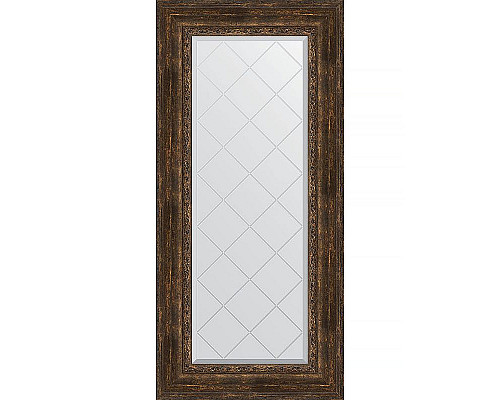 Заказать Зеркало Evoform Exclusive-G 132х62 BY 4086 с гравировкой в багетной раме - Состаренное дерево с орнаментом 120 мм в магазине сантехники Santeh-Crystal.ru