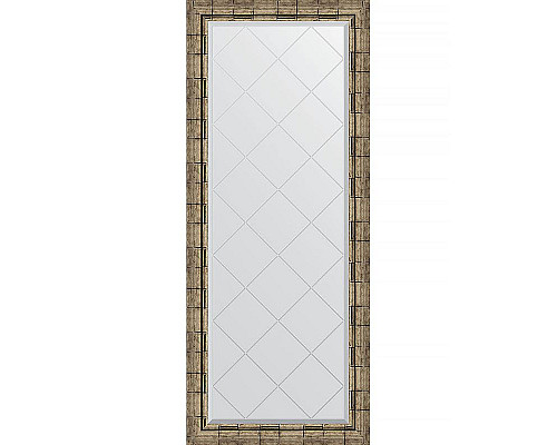 Купить Зеркало Evoform Exclusive-G 153х63 BY 4136 с гравировкой в багетной раме - Серебряный бамбук 73 мм в магазине сантехники Santeh-Crystal.ru