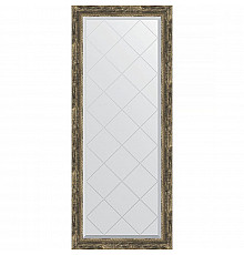 Зеркало Evoform Exclusive-G 153х63 BY 4135 с гравировкой в багетной раме - Старое дерево с плетением 70 мм