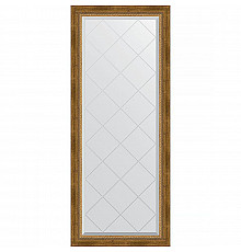 Зеркало Evoform Exclusive-G 153х63 BY 4133 с гравировкой в багетной раме - Состаренная бронза с плетением 70 мм