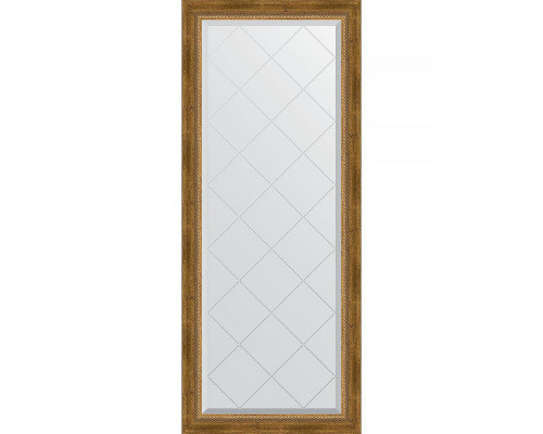 Приобрести Зеркало Evoform Exclusive-G 153х63 BY 4133 с гравировкой в багетной раме - Состаренная бронза с плетением 70 мм в магазине сантехники Santeh-Crystal.ru