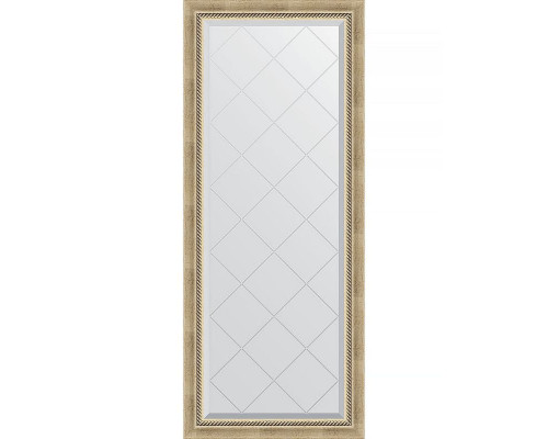 Приобрести Зеркало Evoform Exclusive-G 153х63 BY 4132 с гравировкой в багетной раме - Состаренное серебро с плетением 70 мм в магазине сантехники Santeh-Crystal.ru