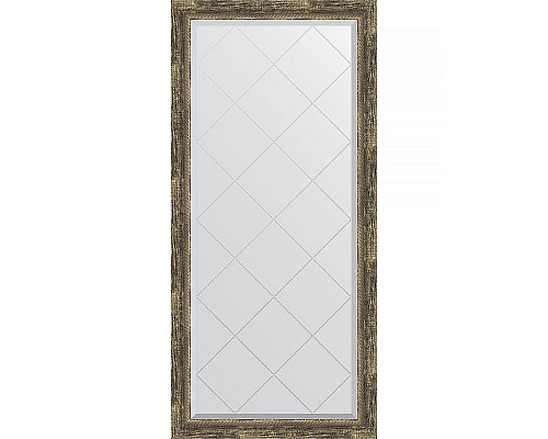 Купить Зеркало Evoform Exclusive-G 135х73 BY 4264 с гравировкой в багетной раме - Старое дерево с плетением 70 мм в магазине сантехники Santeh-Crystal.ru