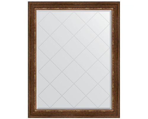 Купить Зеркало Evoform Exclusive-G 121х96 BY 4363 с гравировкой в багетной раме - Римская бронза 88 мм в магазине сантехники Santeh-Crystal.ru