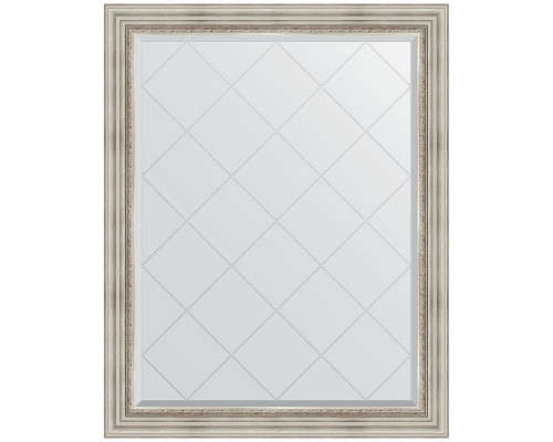 Заказать Зеркало Evoform Exclusive-G 121х96 BY 4362 с гравировкой в багетной раме - Римское серебро 88 мм в магазине сантехники Santeh-Crystal.ru