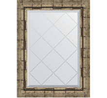 Зеркало Evoform Exclusive-G 71х53 BY 4007 с гравировкой в багетной раме - Серебряный бамбук 73 мм