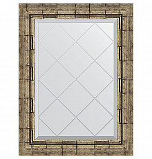 Зеркало Evoform Exclusive-G 71х53 BY 4007 с гравировкой в багетной раме - Серебряный бамбук 73 мм