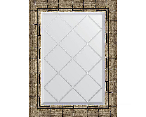 Заказать Зеркало Evoform Exclusive-G 71х53 BY 4007 с гравировкой в багетной раме - Серебряный бамбук 73 мм в магазине сантехники Santeh-Crystal.ru