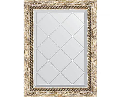 Купить Зеркало Evoform Exclusive-G 71х53 BY 4005 с гравировкой в багетной раме - Прованс с плетением 70 мм в магазине сантехники Santeh-Crystal.ru