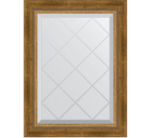 Зеркало Evoform Exclusive-G 71х53 BY 4004 с гравировкой в багетной раме - Состаренная бронза с плетением 70 мм