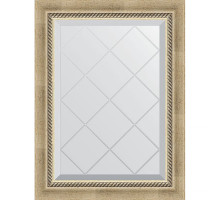 Зеркало Evoform Exclusive-G 71х53 BY 4003 с гравировкой в багетной раме - Состаренное серебро с плетением 70 мм