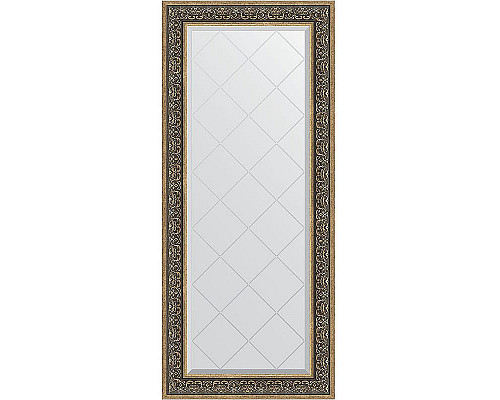 Заказать Зеркало Evoform Exclusive-G 159х69 BY 4164 с гравировкой в багетной раме - Вензель серебряный 101 мм в магазине сантехники Santeh-Crystal.ru