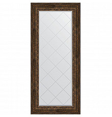 Зеркало Evoform Exclusive-G 162х72 BY 4172 с гравировкой в багетной раме - Состаренное дерево с орнаментом 120 мм