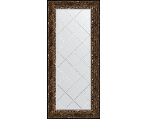 Заказать Зеркало Evoform Exclusive-G 162х72 BY 4172 с гравировкой в багетной раме - Состаренное дерево с орнаментом 120 мм в магазине сантехники Santeh-Crystal.ru