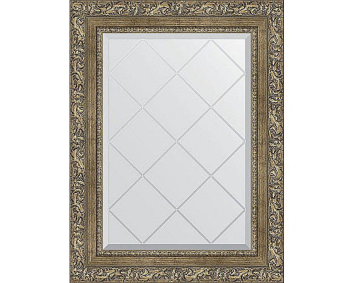 Купить Зеркало Evoform Exclusive-G 72х55 BY 4016 с гравировкой в багетной раме - Виньетка античная латунь 85 мм в магазине сантехники Santeh-Crystal.ru
