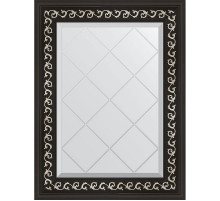 Зеркало Evoform Exclusive-G 72х55 BY 4010 с гравировкой в багетной раме - Черный ардеко 81 мм