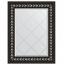 Зеркало Evoform Exclusive-G 72х55 BY 4010 с гравировкой в багетной раме - Черный ардеко 81 мм