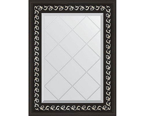 Заказать Зеркало Evoform Exclusive-G 72х55 BY 4010 с гравировкой в багетной раме - Черный ардеко 81 мм в магазине сантехники Santeh-Crystal.ru