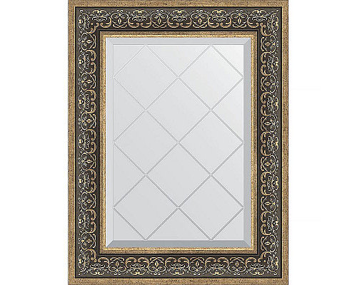 Заказать Зеркало Evoform Exclusive-G 76х59 BY 4035 с гравировкой в багетной раме - Вензель серебряный 101 мм в магазине сантехники Santeh-Crystal.ru