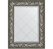 Зеркало Evoform Exclusive-G 76х59 BY 4028 с гравировкой в багетной раме - Византия серебро 99 мм