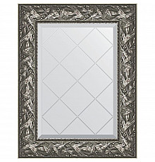 Зеркало Evoform Exclusive-G 76х59 BY 4028 с гравировкой в багетной раме - Византия серебро 99 мм