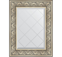 Зеркало Evoform Exclusive-G 77х60 BY 4037 с гравировкой в багетной раме - Барокко серебро 106 мм