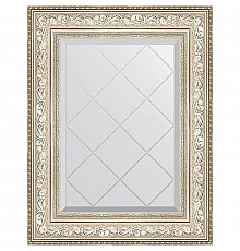 Зеркало Evoform Exclusive-G 78х60 BY 4039 с гравировкой в багетной раме - Виньетка серебро 109 мм