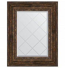 Зеркало Evoform Exclusive-G 80х62 BY 4043 с гравировкой в багетной раме - Состаренное дерево с орнаментом 120 мм