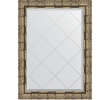 Зеркало Evoform Exclusive-G 86х63 BY 4093 с гравировкой в багетной раме - Серебряный бамбук 73 мм