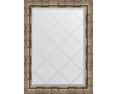 Заказать Зеркало Evoform Exclusive-G 86х63 BY 4093 с гравировкой в багетной раме - Серебряный бамбук 73 мм в магазине сантехники Santeh-Crystal.ru