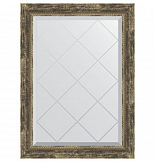 Зеркало Evoform Exclusive-G 86х63 BY 4092 с гравировкой в багетной раме - Старое дерево с плетением 70 мм