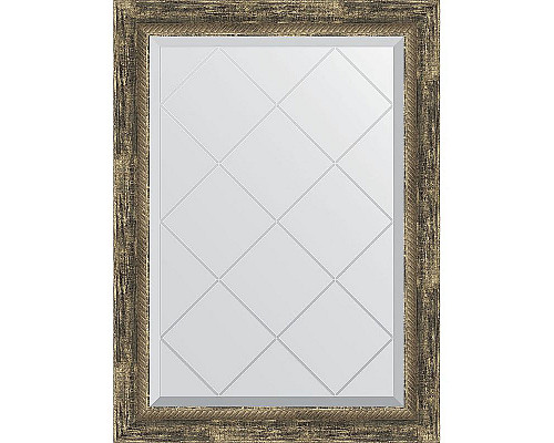 Купить Зеркало Evoform Exclusive-G 86х63 BY 4092 с гравировкой в багетной раме - Старое дерево с плетением 70 мм в магазине сантехники Santeh-Crystal.ru