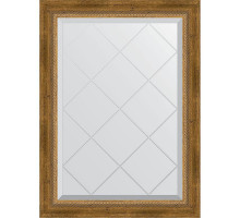 Зеркало Evoform Exclusive-G 86х63 BY 4090 с гравировкой в багетной раме - Состаренная бронза с плетением 70 мм