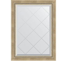 Зеркало Evoform Exclusive-G 86х63 BY 4089 с гравировкой в багетной раме - Состаренное серебро с плетением 70 мм