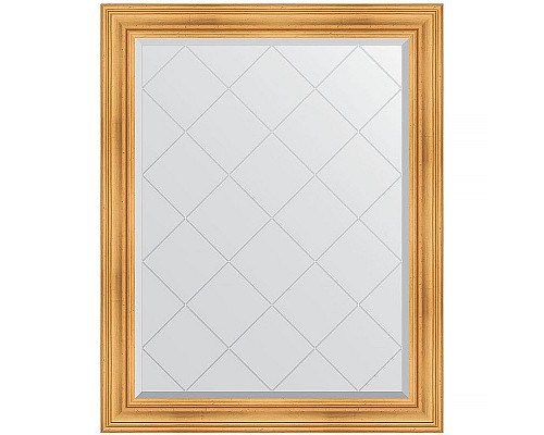 Приобрести Зеркало Evoform Exclusive-G 124х99 BY 4374 с гравировкой в багетной раме - Травленое золото 99 мм в магазине сантехники Santeh-Crystal.ru