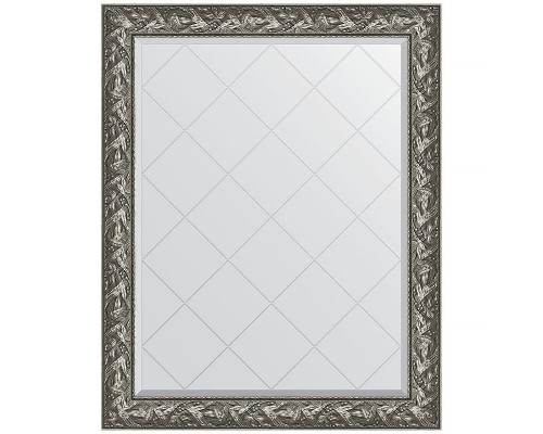 Купить Зеркало Evoform Exclusive-G 124х99 BY 4372 с гравировкой в багетной раме - Византия серебро 99 мм в магазине сантехники Santeh-Crystal.ru