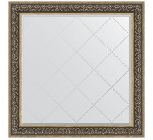 Зеркало Evoform Exclusive-G 109х109 BY 4465 с гравировкой в багетной раме - Вензель серебряный 101 мм