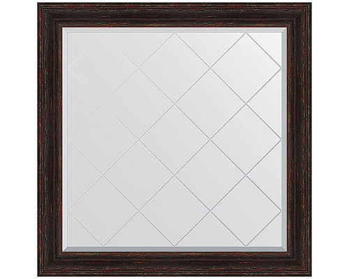 Приобрести Зеркало Evoform Exclusive-G 109х109 BY 4463 с гравировкой в багетной раме - Темный прованс 99 мм в магазине сантехники Santeh-Crystal.ru
