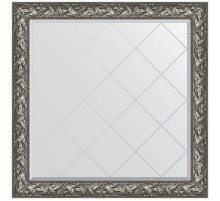 Зеркало Evoform Exclusive-G 109х109 BY 4458 с гравировкой в багетной раме - Византия серебро 99 мм