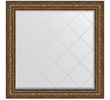 Зеркало Evoform Exclusive-G 110х110 BY 4470 с гравировкой в багетной раме - Виньетка состаренная бронза 109 мм