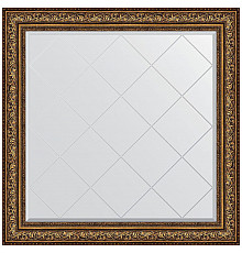 Зеркало Evoform Exclusive-G 110х110 BY 4470 с гравировкой в багетной раме - Виньетка состаренная бронза 109 мм
