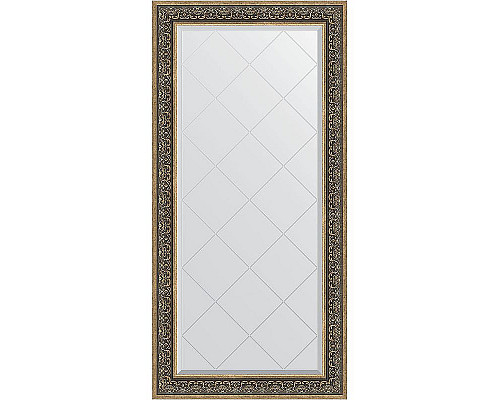 Приобрести Зеркало Evoform Exclusive-G 161х79 BY 4293 с гравировкой в багетной раме - Вензель серебряный 101 мм в магазине сантехники Santeh-Crystal.ru