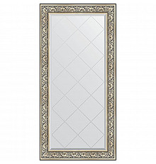 Зеркало Evoform Exclusive-G 162х80 BY 4295 с гравировкой в багетной раме - Барокко серебро 106 мм