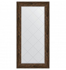 Зеркало Evoform Exclusive-G 164х82 BY 4301 с гравировкой в багетной раме - Состаренное дерево с орнаментом 120 мм