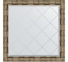 Зеркало Evoform Exclusive-G 83х83 BY 4308 с гравировкой в багетной раме - Серебряный бамбук 73 мм